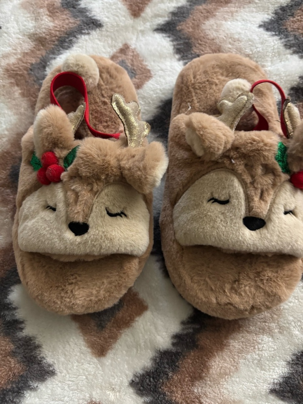 Girls Reindeer Slippers